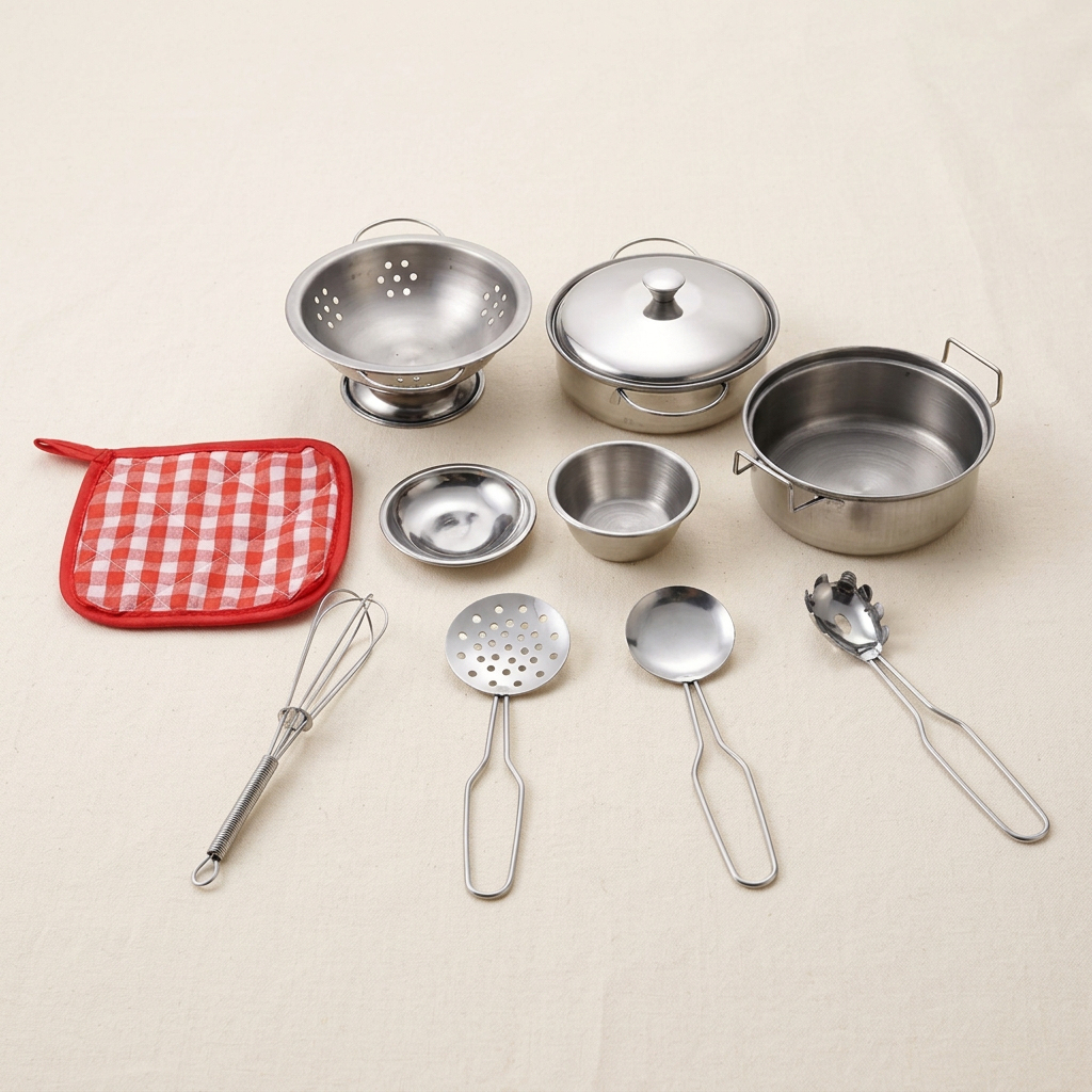 mini-sized stainless steel cooking tools for kids