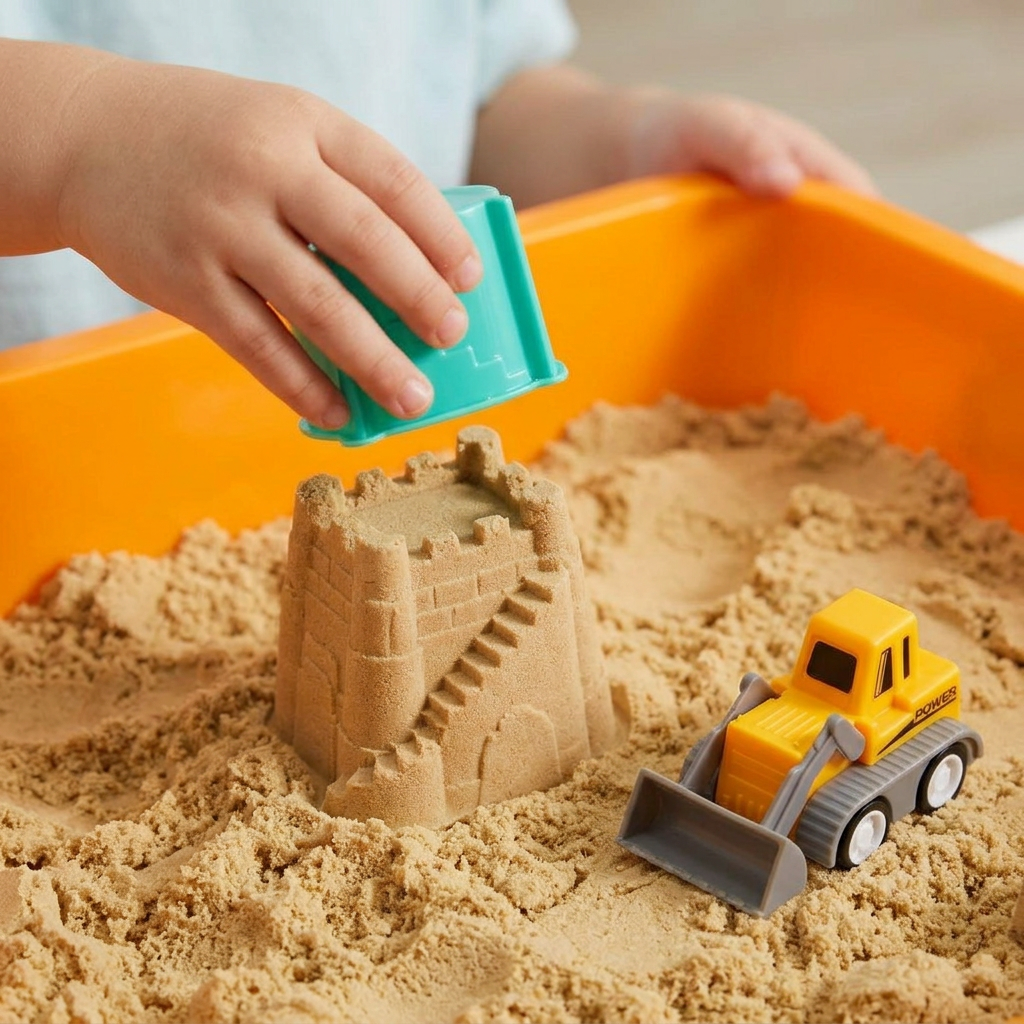 construction sensory bin
